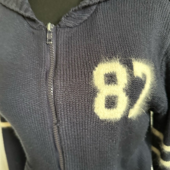 Side Street Fashion Navy Blue Zip-Up Sweater - Picture 2 of 5